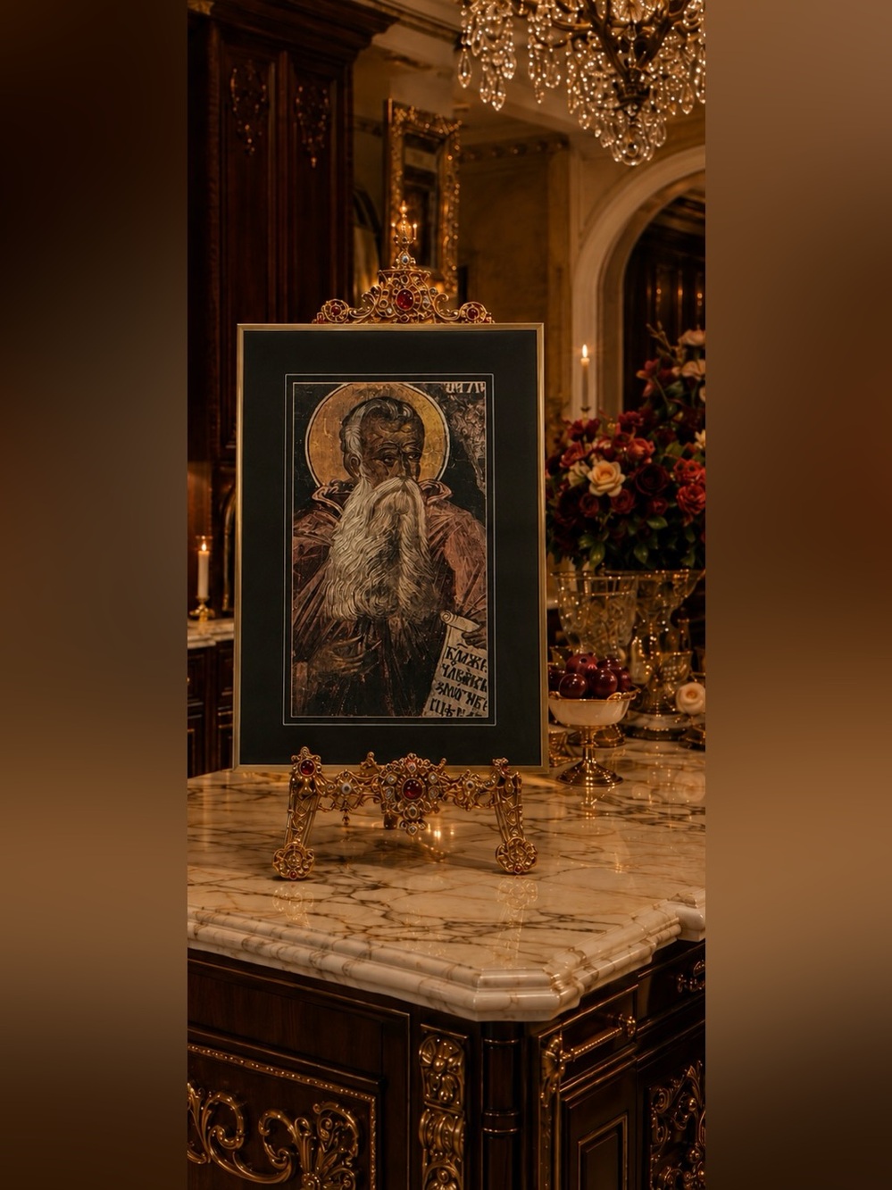 St. Saint Onuphrius The Great Original Vintage Fine Art Print Bulgaria Medieval